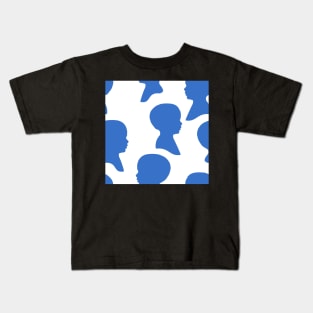 Little Boy Silhouette - Blue on White Background Kids T-Shirt